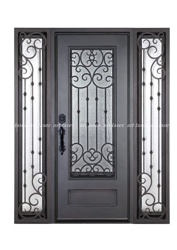 Mẫu cửa cổng sắt 1 cánh hoa văn mỹ thuật đẹp