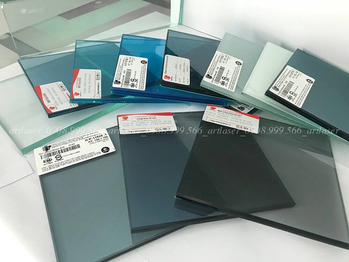 Kính màu cường lực xanh dương, xanh lá, trắng trong, trắng sữa, nâu trà, đen