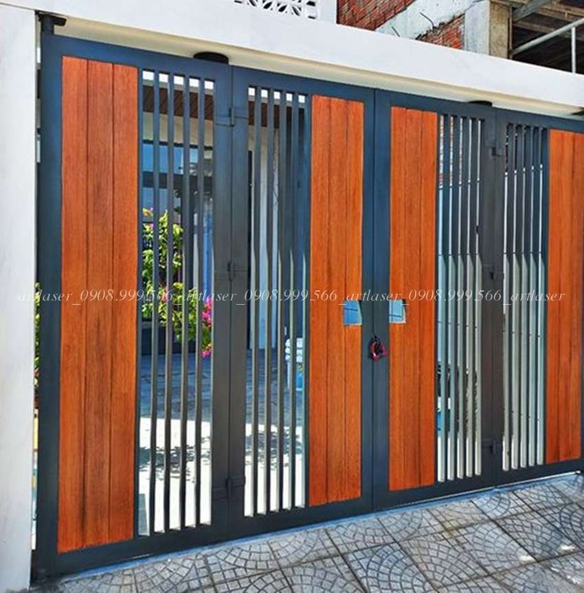 Tư vấn lựa chọn vật liệu cho Cổng sắt ốp gỗ
