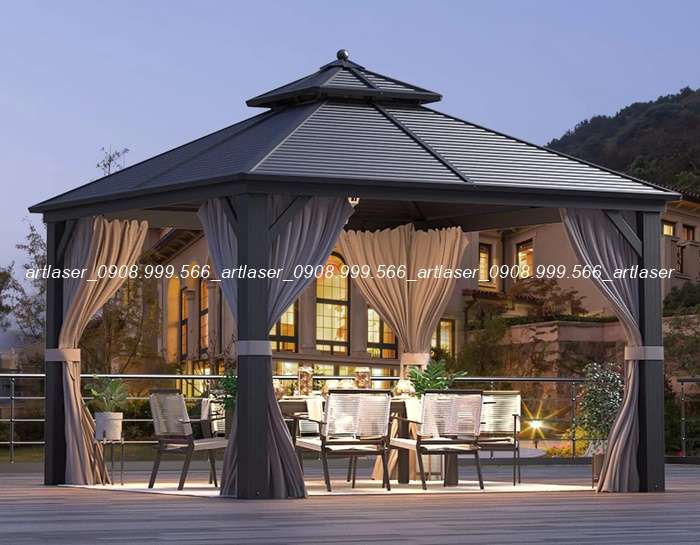 Nhà chòi sắt kèm rèm được thiết kế thi công bởi Art Laser