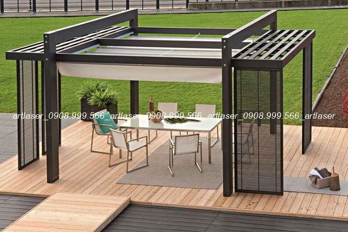 Nhà chòi sắt kết hợp với gỗ do Art Laser thiết kế và thi công