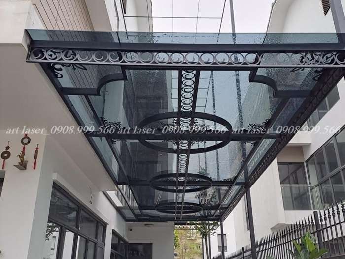 Mái đón kình cường lực màu xanh lá