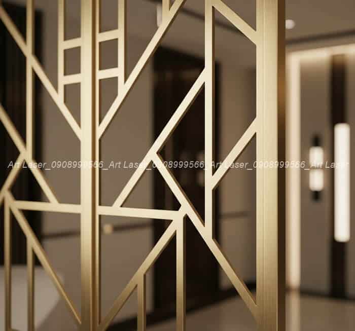 Một bộ vách ngăn CNC Inox 304 mạ PVD sang trọng do Art Laser thi công