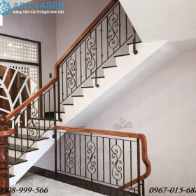 Lan can cầu thang sắt mỹ thuật đẹp tại Art Laser