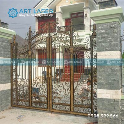 cổng biệt thự nhà vườn