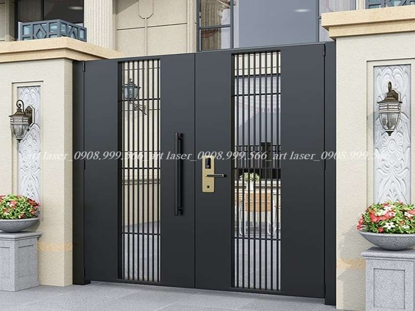 Mẫu cổng sắt hộp 2 cánh đẹp với thiết kế sang trọng mới nhất hiện nay