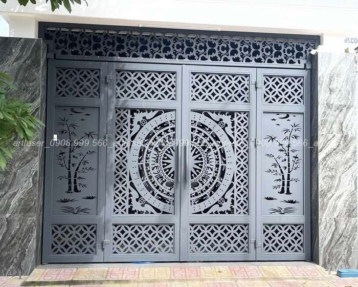 Những mẫu cửa cổng 4 cánh CNC đẹp tại dự án đã hoàn thành