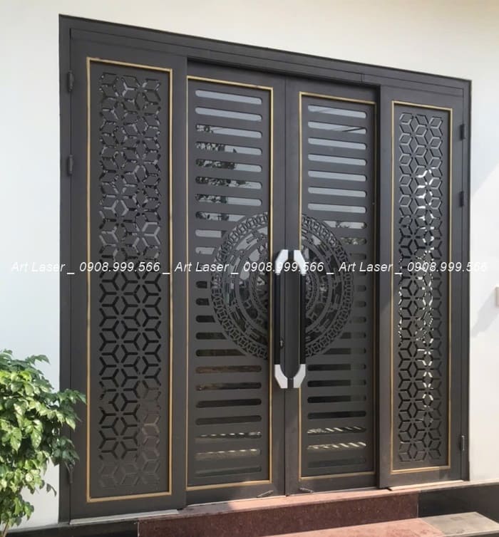 Mẫu cổng sắt trượt quay đẹp, giải pháp tiết kiệm diện tích cho nhà phố.