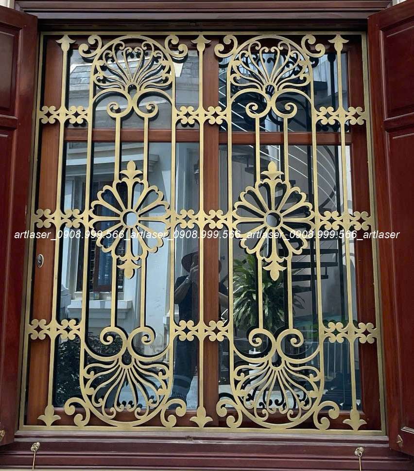 Khung bảo vệ cửa sổ sắt mỹ thuật Khung bảo vệ cửa sổ sắt mỹ thuật CNC an toàn và đẹp mắt