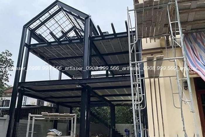 Thi công mẫu nhà khung thép 3 tầng đẹp bởi Art Laser