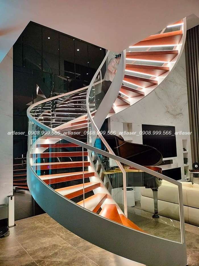 Tư vấn thiết kế cầu thang xoắn ốc cho biệt thự tại Hà Nội.