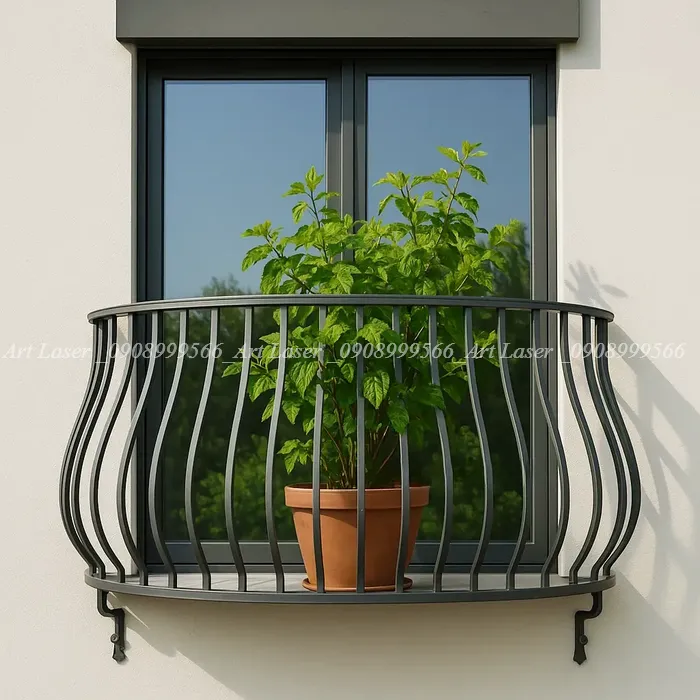 Lan can sắt hộp bền đẹp, phù hợp nhà phố