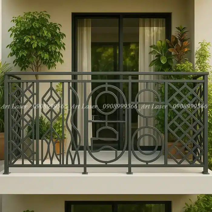 Mẫu lan can sắt hộp phù hợp mọi phong cách nhà phố