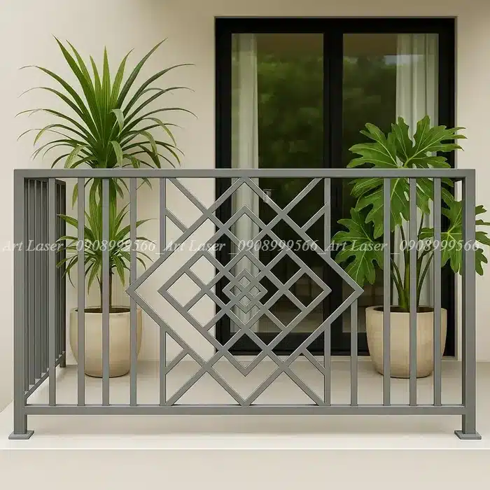 Sắt hộp làm lan can ban công nhà phố giá tốt