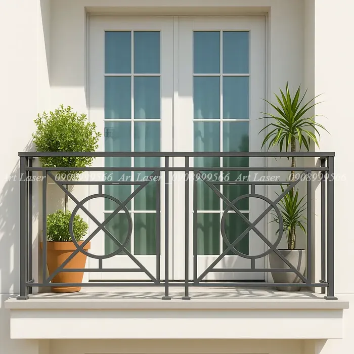 Thiết kế lan can sắt hộp đơn giản mà sang trọng