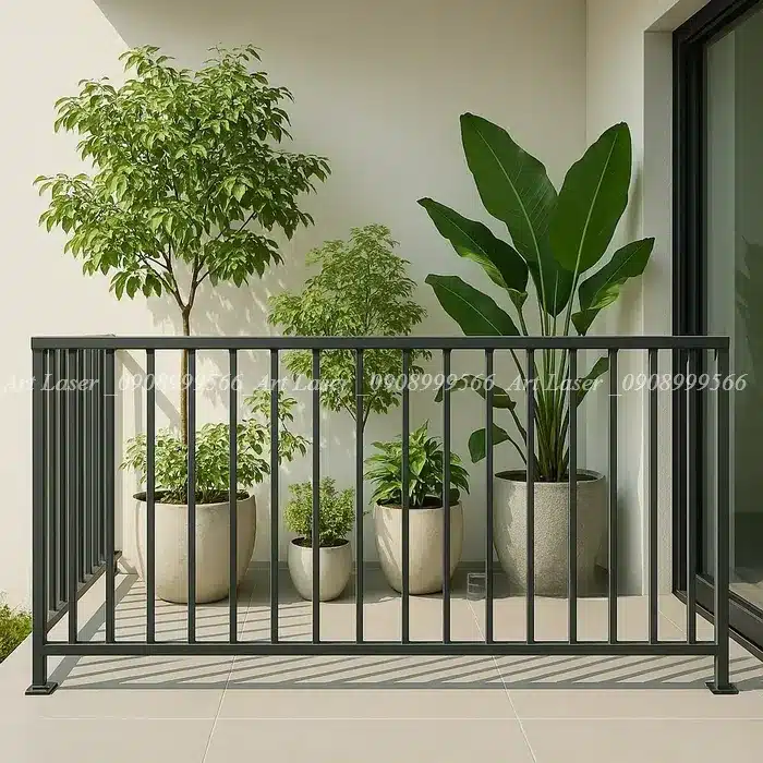 Lắp đặt lan can sắt hộp cho ban công nhà phố