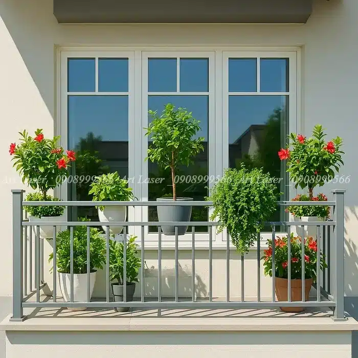 Lan can sắt hộp tối ưu cho ban công nhỏ chung cư