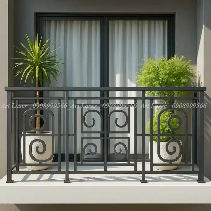 Thiết kế lan can sắt hộp bền đẹp cho căn hộ