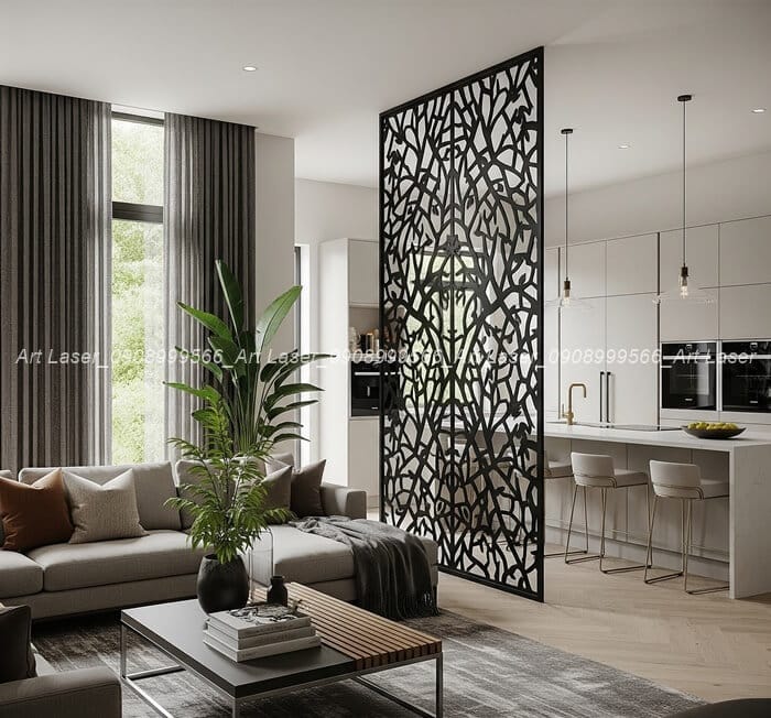 Vách Ngăn Phòng Khách và Bếp: 99+ Mẫu Phân Chia Không Gian Tinh Tế & Đẳng Cấp