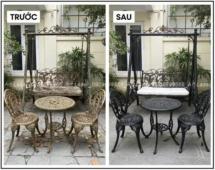 Dịch vụ sơn lại bàn ghế, xích đu, đèn mỹ thuật ngoài trời tại Hà Nội