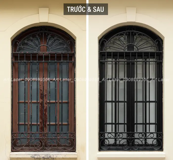 Dịch vụ sửa chữa và sơn lại song cửa sổ sắt mỹ thuật tại Hà Nội